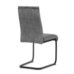 Židle jídelní, šedý samet, černá pohupová podnož