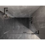 MEXEN/S - Lunar L sprchový kout dveře křídlové pravá 85 x 90, transparent, černá 834L-085-090-70-00-P