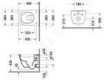 DURAVIT - Darling New Závěsné WC, HygieneGlaze, bílá 2549092000