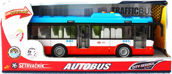Městský autobus na setrvačník s osvětlením a zvukem - červený - Sparkys