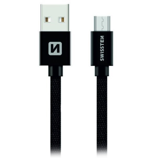 Swissten kabel TextilemICRO USB 3,0m, černá