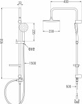 MEXEN/S - X67 černá sprchový sloup 798676791-70