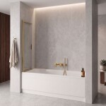 REA - Vanová zástěna posuvná Dario Brush Gold 80 REA-W7882