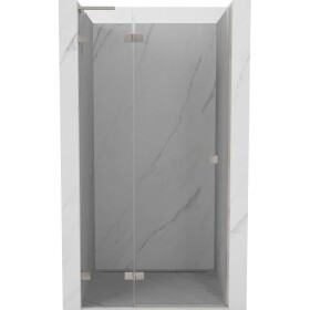 MEXEN/S - Lunar L sprchové dveře křídlové levé 85, transparent, nikl kartáčovaný 834L-085-000-97-00-L