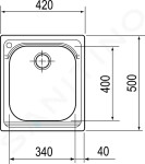 FRANKE - Armonia Nerezový dřez AMX 610, 420x500 mm 101.0120.020