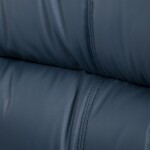 Kancelářské křeslo, tmavě modrá ekokůže, taštičkové pružiny, kovový kříž, kolečka na tvrdé podlahy