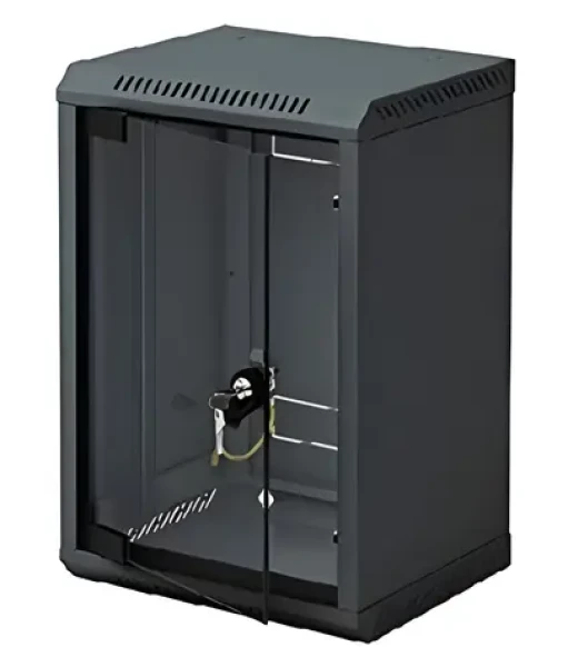 Triton 10" jednodílný 4U/260 mm černý / Nástěnný rozvaděč / celoskleněné dveře / IP30 / 20 kg (RBA-04-AS3-BAX-C1)
