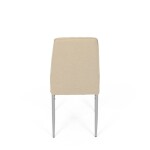 Židle jídelní, béžová látka, šedé kovové nohy