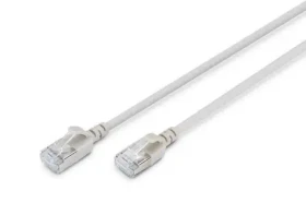 Digitus CAT 6A Slim šedá / Patch kabel / F/FTP / 1,5 m / AWG 32/7 / 10 Gbit/s / PoE+ (DK-1632-A-015S)