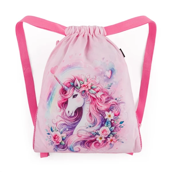 Bagmaster SÁČEK BETA 26 B školní na přezůvky / tělocvik – jednorožec Růžová 1.5 l 230432