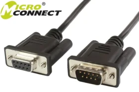 MicroConnect sériový kabel RS-232, D-SUB 9-pin (M) - D-SUB 9-pin (F) 3m černá (SCSEHN3B)