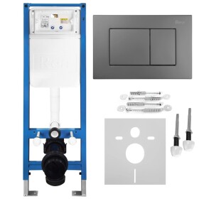 REA - Podomítkový Instalační Set Slim 024N pro WC s Tlačítkem J Titan KPL-E1638