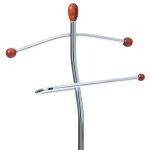 Němý sluha, výška 120 cm, masiv kaučukovník, hnědé moření, kov chrom, nos. 5 kg