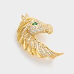 Luxusní brož ve tvaru koňské hlavy Napoli, Zlatá