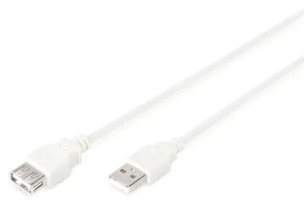 Digitus béžová / Prodlužovací kabel / USB 2.0 / USB A - USB A / 1,8 m (AK-300202-018-E)