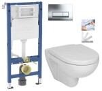GEBERIT DuofixBasic s chromovým tlačítkem DELTA51 + WC JIKA LYRA PLUS + SEDÁTKO DURAPLAST SLOWCLOSE 458.103.00.2 51CR LY5