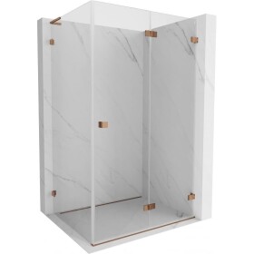 MEXEN/S - Lunar-F L sprchový kout skládací dveře pravá 75 x 70, transparent, růžové zlato 836L-075-070-60-00-P