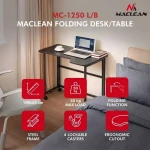 Maclean MC-1250 L/B černá / Skládací stůl / mobilní / 100x65 cm / rohový, L-tvar / nosnost 50 kg (MC-1250 L/B)
