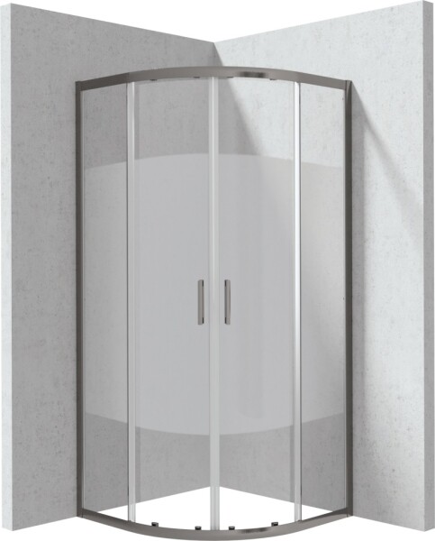 DEANTE - Funkia Evo čtvrtkruhový sprchový kout, 80x80 cm – vzor pruh KYP_DE88P