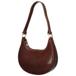 Luxusní dámská kožená kabelka na rameno Delami Vera Pelle Lanny, hnědá