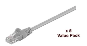 MicroConnect CAT5e U/UTP 15m šedá / Patch kabel / RJ-45 / 5 ks (V-UTP515VP)