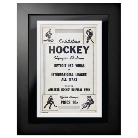 Mustang Obraz v rámu Detroit Red Wings NHL Program Cover Exhibition Hockey All Stars