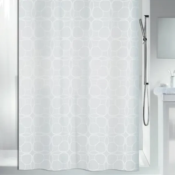 Spirella FILIGRAN sprchový závěs abstraktní motiv šedý / 240 x 180 cm / polyester (7610583163349)