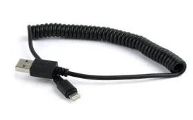 Gembird USB kabel Lightning pro Apple zařízení 1,5 m černá / USB kabel / spirálový / USB-A (CC-LMAM-1.5M)