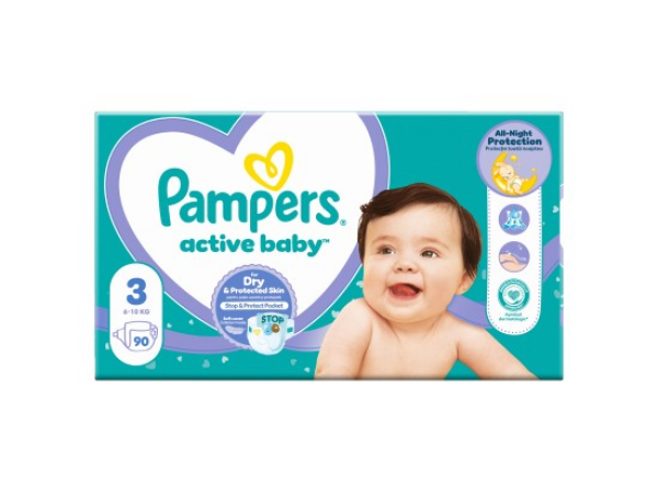 Pampers Active Baby, vel. 3, 90 ks