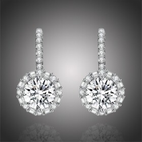 Stříbrné náušnice Swarovski Elements Marcia, stříbro 925/1000, Stříbrná
