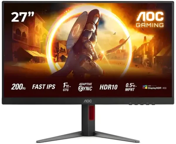 27" AOC 27G4HA černá / Fast IPS / 1920x1080 / 200 Hz / 300cd-m2 / HDMI + DP / Repro / VESA (490978)