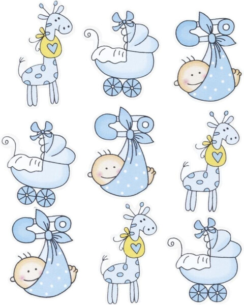 Dřevěné ozdoby baby modré