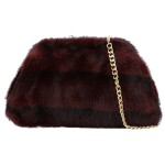 Stylová dámská plyšová crossbody kabelka Bateia, vínová