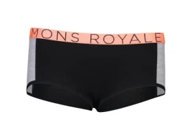 Mons Royale Dámské kalhotky merino vícebarevné 1000431016064 - Mons Royale SYLVIA BOYLEG merino kalhotky black/grey marl vel. XS