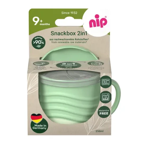 NIP NATURE line snackbox 2v1 250ml 1ks zelená / od 9 měsíců (NIP38544-51)