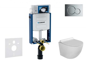 GEBERIT - Kombifix Set předstěnové instalace, klozetu Gaia a sedátka softclose, tlačítko Sigma01, lesklý chrom SANI15CA1110