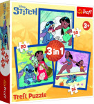 Puzzle Čas se Stitchem 3v1 (20,36,50 dílků)