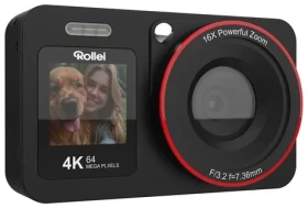Rollei Compactline 64 Dual Screen černá / 64MPix / 18x digital zoom / 2.8" a 1.4" LCD / 4K video / microSD (12030)