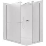 CERANO Sprchová zástěna Walk-in Onyx T L/P - 8 mm - hranatá vzpěra + polička/držák na ručníky - chrom, mléčné sklo - 30x30x200 cm