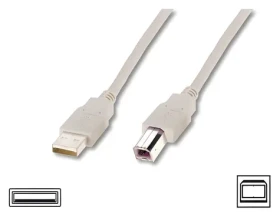 Digitus USB kabel A/samec-B/samec béžový 3m / PC kabel USB / 2x stíněný (AK-300102-030-E)