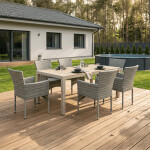 Zahradní stůl 162x90cm, hliník, polywood, béžová, AZT-S1514 CRM