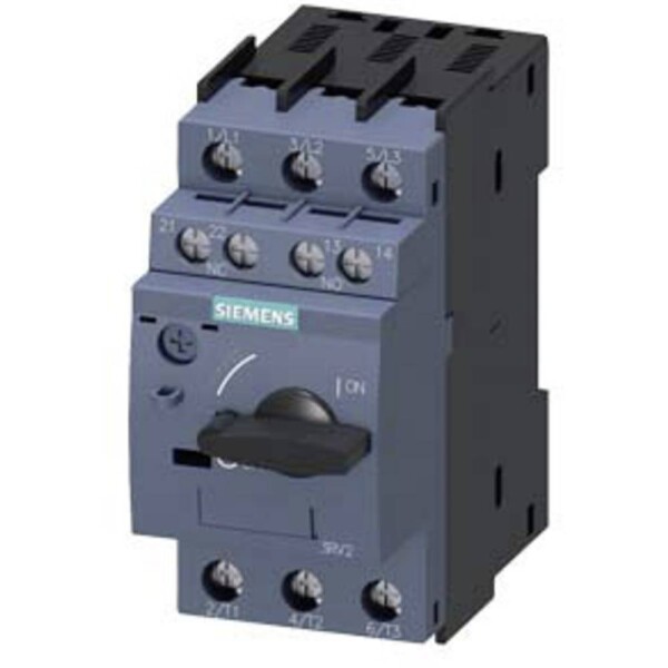 Siemens 3RV2011-1FA15 výkonový vypínač 1 ks Rozsah nastavení (proud): 3.5 - 5 A Spínací napětí (max.): 690 V/AC (š x v x h) 45 x 97 x 97 mm - Siemens 3RV2011-1FA15 3,5-5A