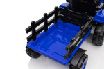Mamido Dětský elektrický traktor s vlečkou 12V 7Ah EVA kola ECO kůže modrý