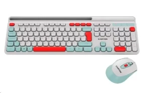 CANYON CNS-HSETW5WT-CS bílá / bezdrátový SET CS klávesnice + optická myš / 2.4 Ghz / 105 kláves / CZ/SK (CNS-HSETW5WT-CS)