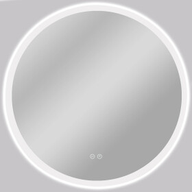 CERANO - Koupelnové LED zrcadlo Blanco, akrylátový rám - bílá lesklá - Ø 70 CER-541636