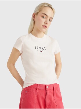 Světle růžové dámské tričko Tommy Jeans Essential dámské