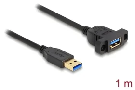 Delock USB-A (M) - USB-A (F) černá / Kabel / USB 3.2 Gen 1 5 Gbps / 1 m / pro vestavbu (87855)