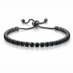 Náramek Swarovski Elements Cianoti Black, Černá 14 cm + 9 cm (prodloužení)