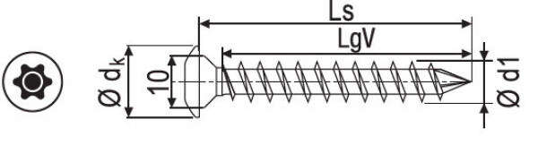 Vrut Spax konzolový T-Star plus velikost: 8 x 50, nelze po kusech; pouze celá balení: 50ks