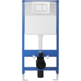 CERANO Podomítkový WC set, modul, WC tlačítko Classic, podložka, bílé - předstěnová instalace/sádrokarton